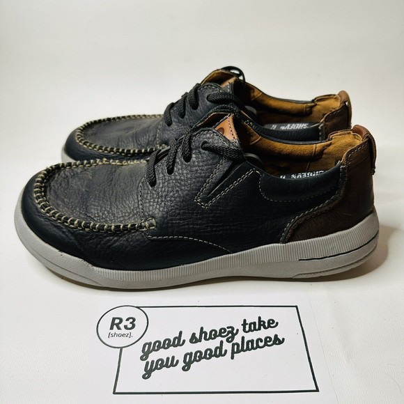 Clarks Lace Up Leather Slip-On Loafers Shoes Mens Sz 8.5 - Picture 3 of 7